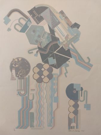 Lithographie Paolozzi - Construction