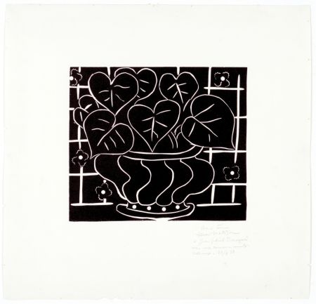 Linogravure Matisse - Corbeille de bégonias I