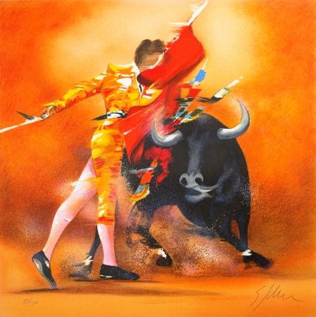 Lithographie Spahn - Corrida