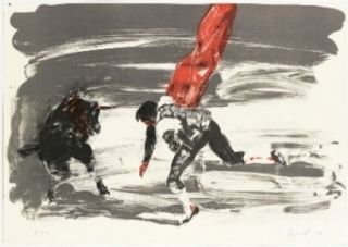 Lithographie Fischl - Corrida 2