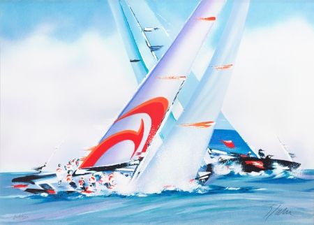 Lithographie Spahn - Coupe de l’America - Alinghi