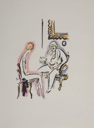 Pochoir Van Dongen - Couple Conversing