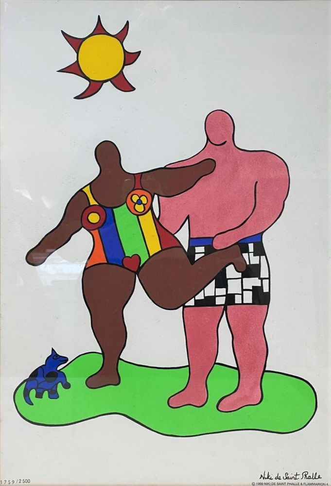 Sérigraphie De Saint Phalle - Couple de baigneurs