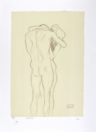 Lithographie Klimt - Couple enlacé / Couple embracing, 1901