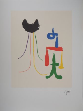 Lithographie Miró - Couple surréaliste