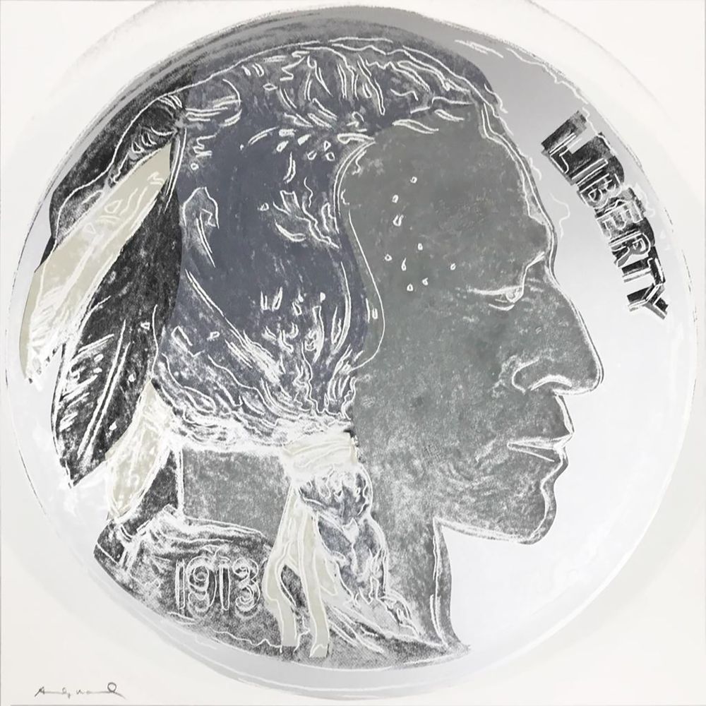 Sérigraphie Warhol - Cowboys and Indians: Indian Head Nickel II.385
