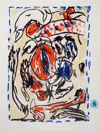 Lithographie Alechinsky - Crayon sur coquille - Cerclitude