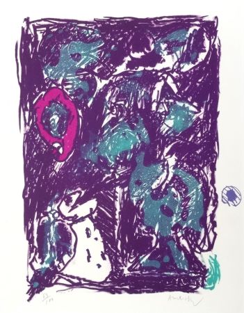 Lithographie Alechinsky - Crayon sur coquille - Le rare heureux