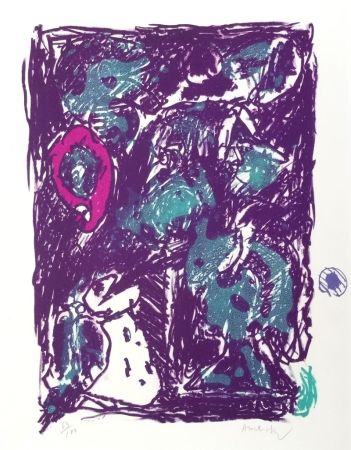 Lithographie Alechinsky - Crayon sur coquille - Le rare heureux
