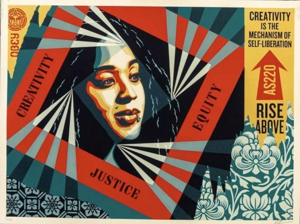 Sérigraphie Fairey - Creativity, Equity, Justice