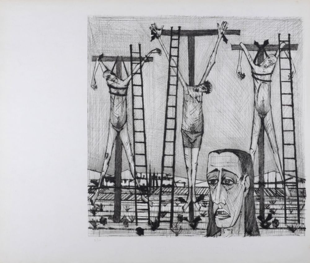 Gravure Buffet - Crucifixion, La Passion du Christ, 1954