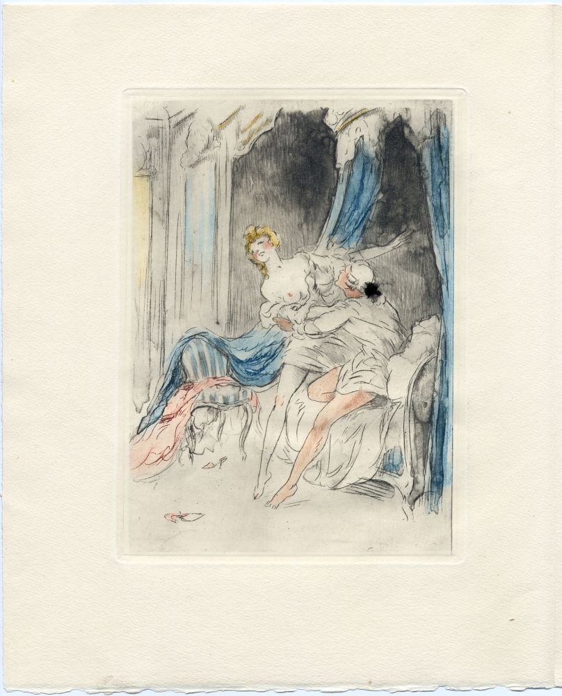 Livre Illustré Icart - Crébillon : LA NUIT ET LE MOMENT. 25 eaux-fortes de Louis Icart (1946).