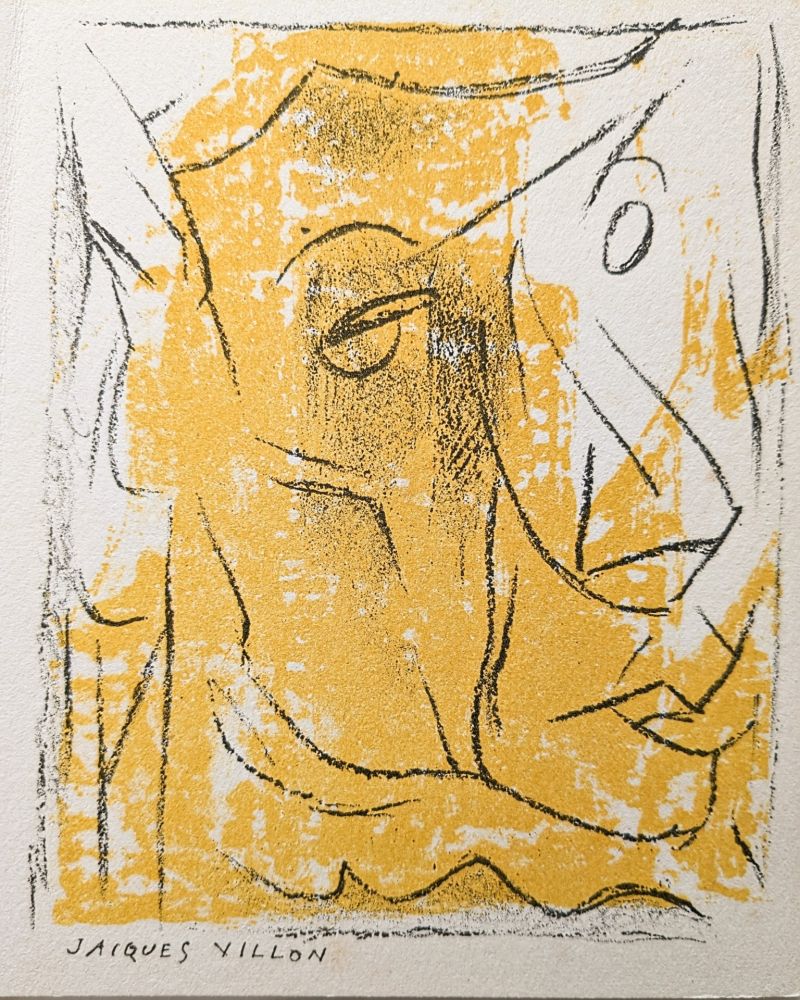 Lithographie Villon - Cubist portrait, 1954 - Original lithograph on vellum paper