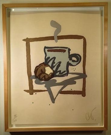 Gravure Sur Bois Oldenburg - Cup of Joe with Donut