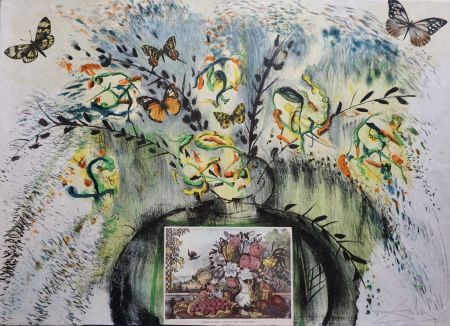 Lithographie Dali - Currier and Ives Les Fleurs et Fruite