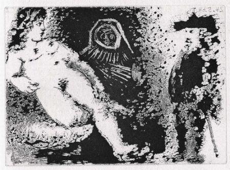 Aquatinte Picasso - Célestine, Fille et vieux client