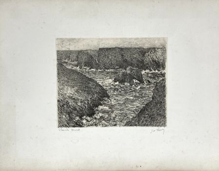 Lithographie Monet - Côte rocheuse. Vers 1892. 