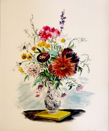 Lithographie Dignimont - Dahlia, Zinnias et autres