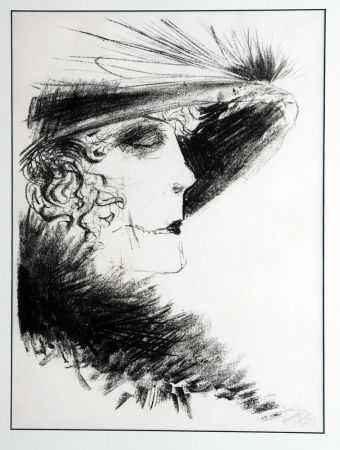 Lithographie Dix - Dame Mit Reiher