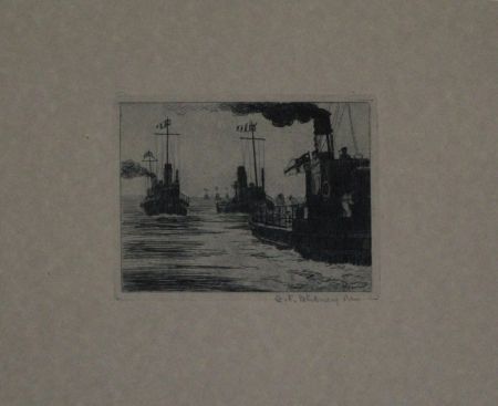 Gravure Hübner - Dampfschiffe / Steamboats