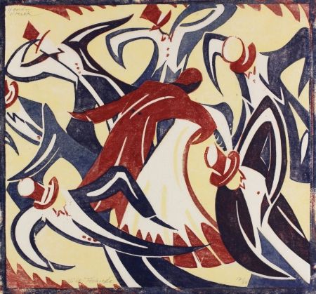 Linogravure Tschudi - Dancers