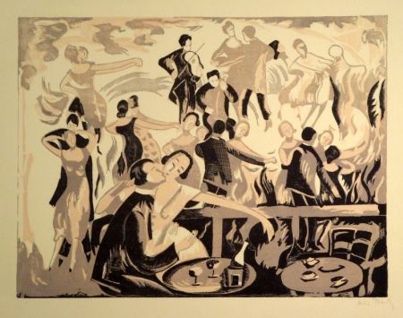 Linogravure Bailly - (Dancing/Tanzlokal)