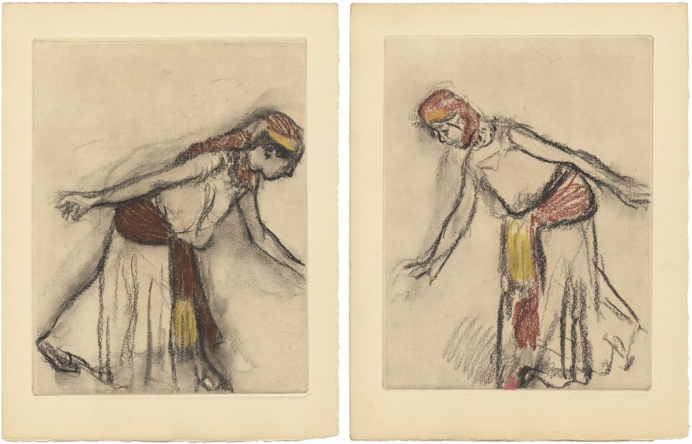 Eau-Forte Et Aquatinte Degas - Danseuse orientale : 2 études (vers 1890)