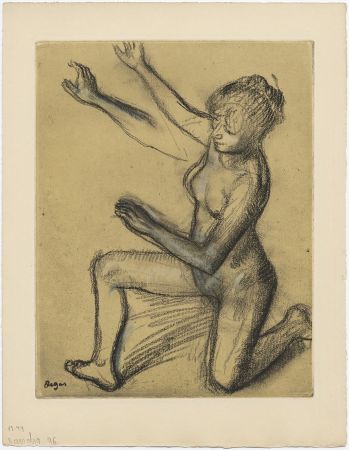 Eau-Forte Et Aquatinte Degas - Danseuse : étude de nu et mouvements (vers 1896)