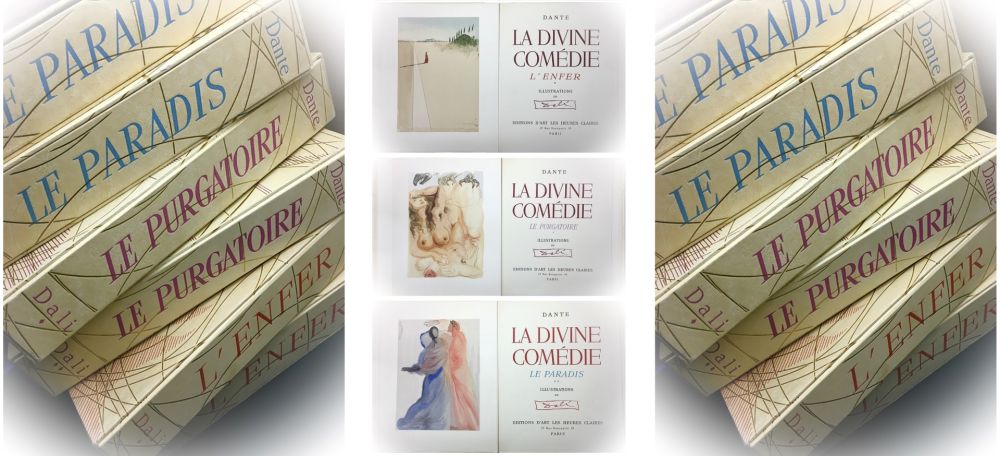 Livre Illustré Dali - Dante : LA DIVINE COMÉDIE. 12 volumes. 200 planches couleurs (avec suite et décompositions des planches - 1959-1963)