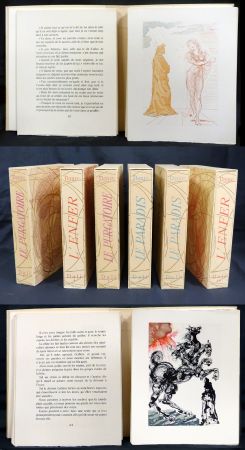 Livre Illustré Dali - Dante : LA DIVINE COMÉDIE. 6 volumes. 100 planches couleurs (1959-1963).