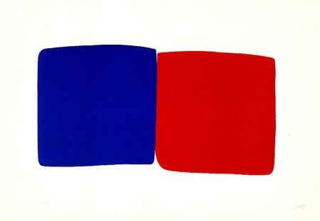 Lithographie Kelly - Dark Blue and Red (Bleu Foncé et Rouge)