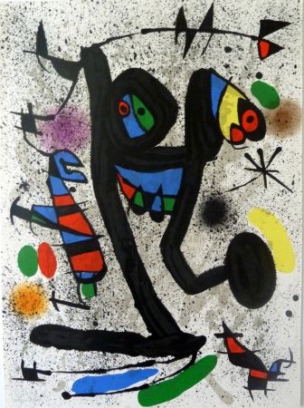 Lithographie Miró - Das Schmetterlingmädchen