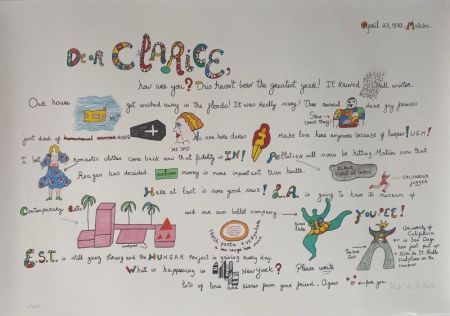 Sérigraphie De Saint Phalle - Dear Clarice 