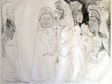 Gravure Picasso - DEGAS VIEWING THREE NUDES