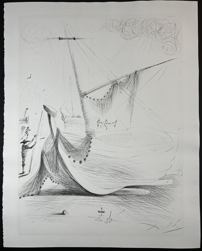 Lithographie Dali - Departure of The Fisherman