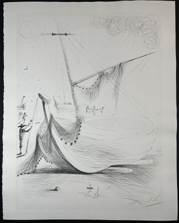 Lithographie Dali - Departure of The Fisherman