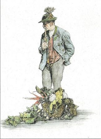 Gravure Geissler - Der Gemüsemann / The Vegetable Seller