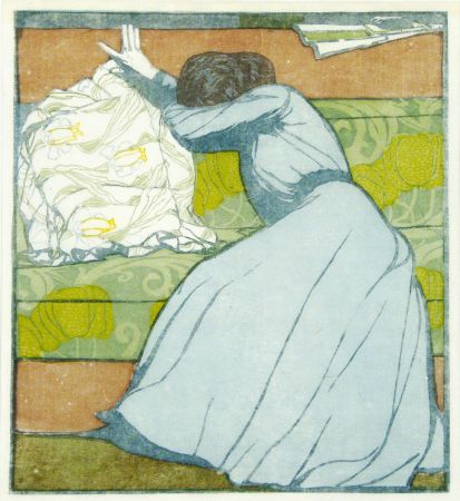 Gravure Sur Bois Kurzweil - Der Polster (The Pillow)