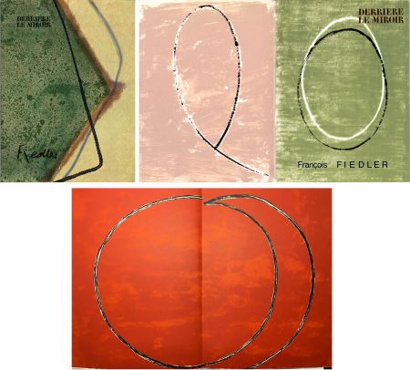 Livre Illustré Fiedler - DERRIÈRE LE MIROIR: COLLECTION COMPLÈTE des 4 volumes de la revue  consacrés François Fiedler: 26 LITHOGRAPHIES ORIGINALES (de 1959 à 1974).