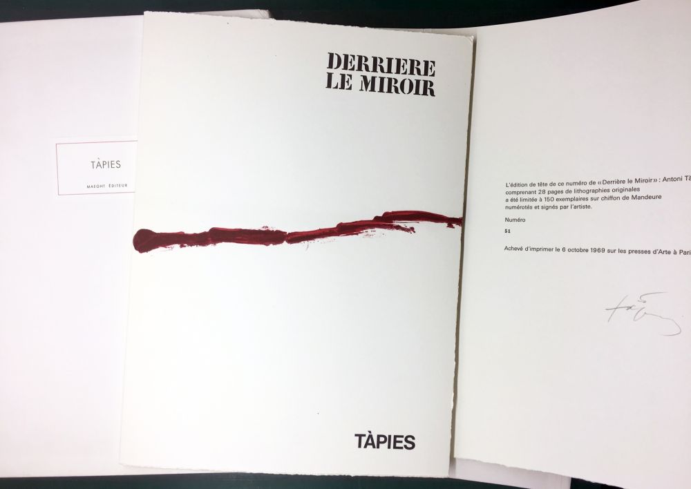 Livre Illustré Tàpies - DERRIÈRE LE MIROIR n° 180 . TÀPIES . 1969. TIRAGE DE LUXE SIGNÉ.