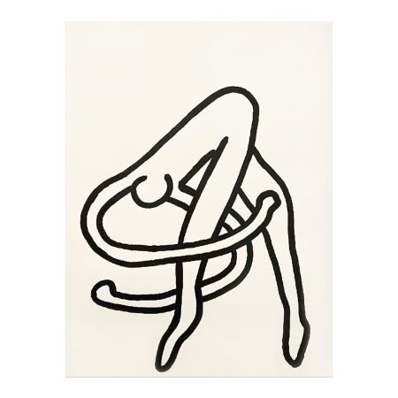 Sérigraphie Haring - Dessin pour les Ballets de Monte Carlo (Drawing for the Monte Carlo Ballet), 1989