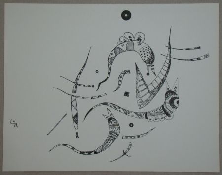 Lithographie Kandinsky - Dessin à la plume, 1938