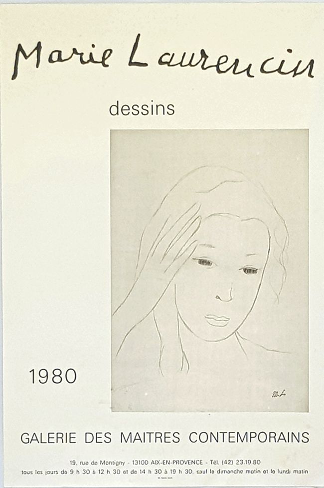 Affiche Laurencin - Dessins  Galerie des Maitres Contemporains