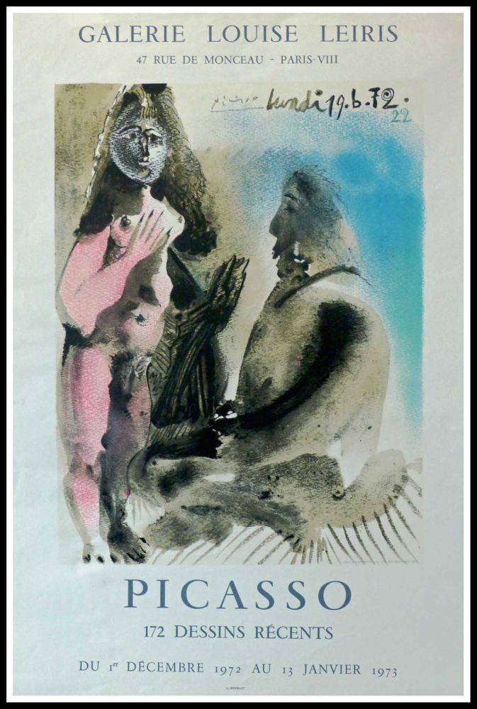 Affiche Picasso - DESSINS PICASSO, GALERIE LOUISE LEIRIS 