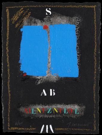 Carborundum Coignard - Deux bleus sur noir