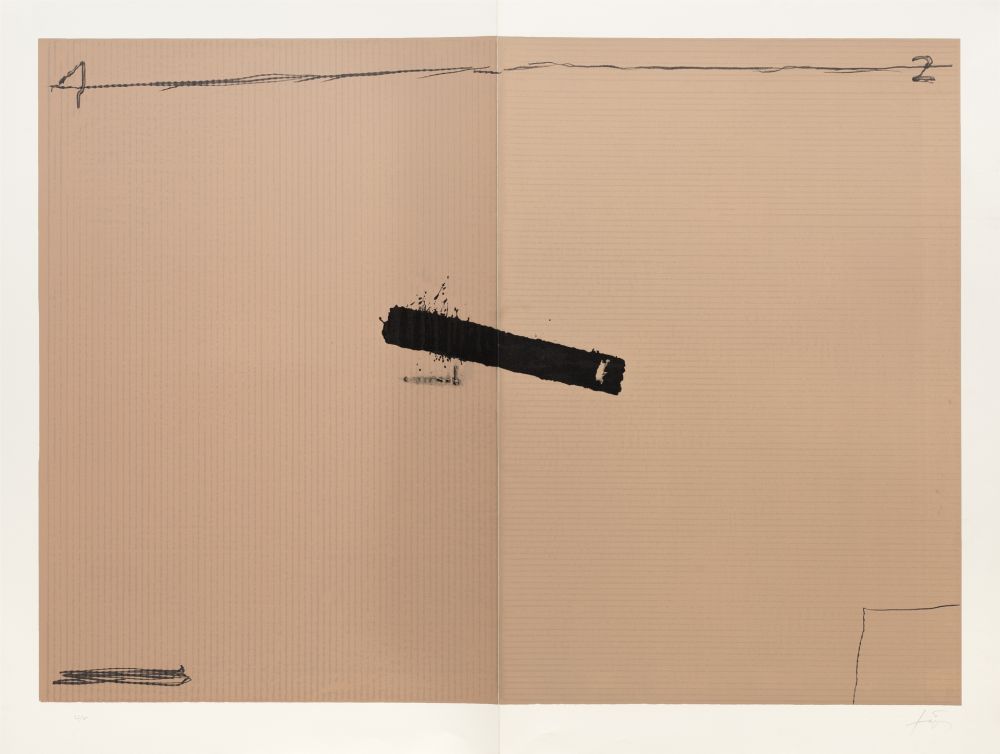 Lithographie Tàpies - Deux volets