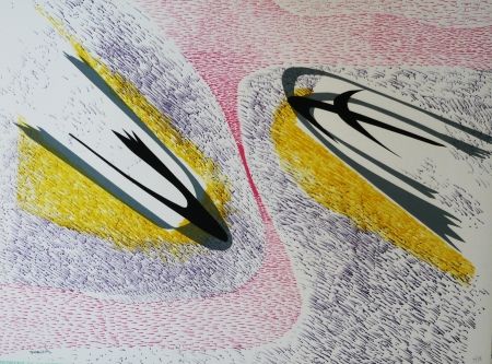 Lithographie Serrano - Dialogue spatial
