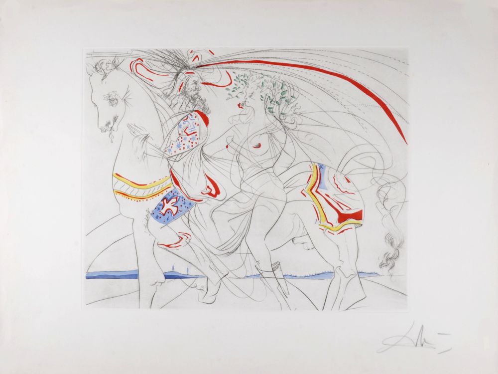 Gravure Dali - Diane de Poitiers, 1974 - Hand-signed