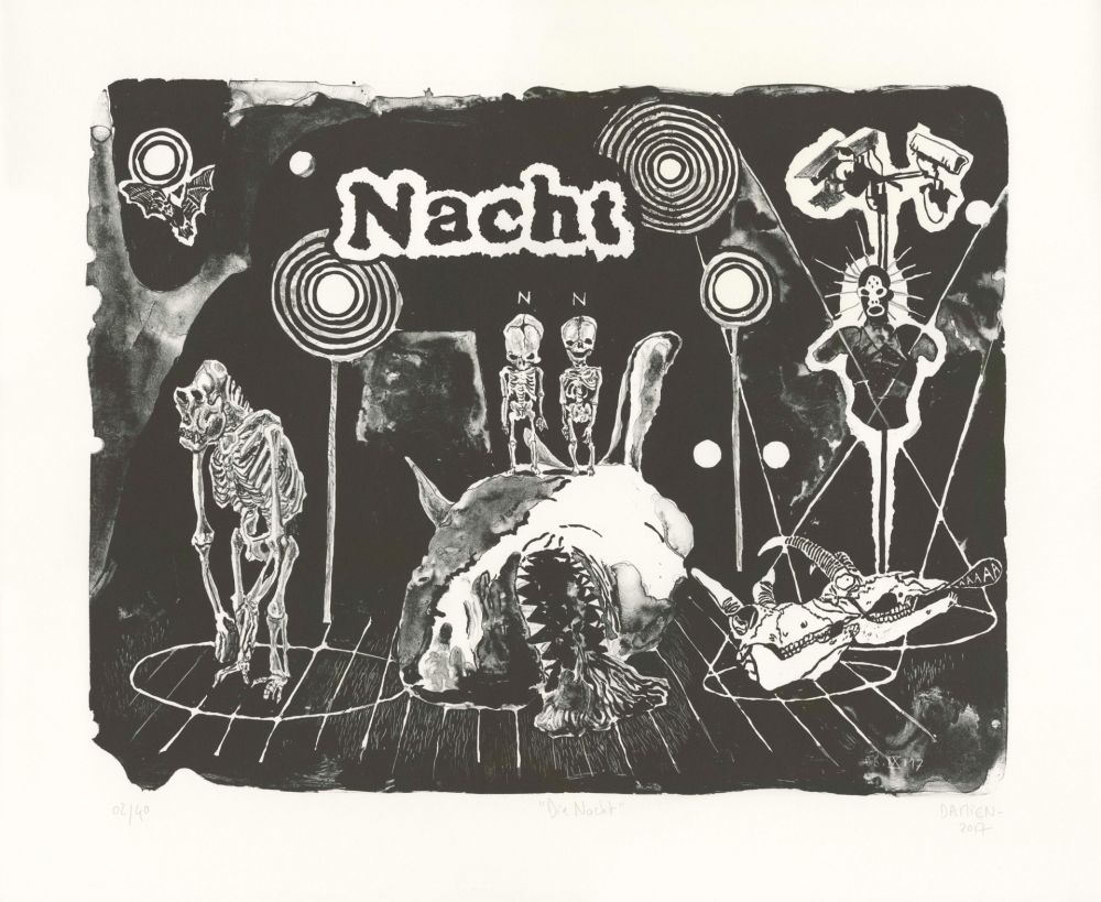 Lithographie Deroubaix - Die Nacht