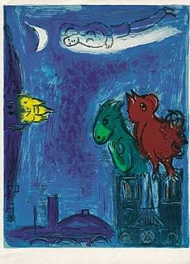Lithographie Chagall - Die Scheusale von Notre-Dame
